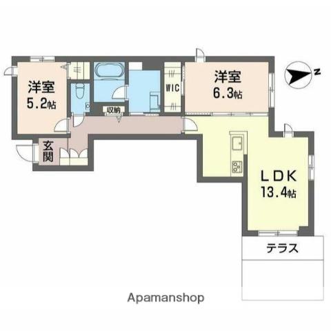 リラフォート大瀬戸(2LDK/1階)の間取り写真