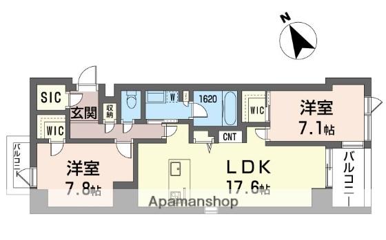 ラリュール(2LDK/3階)の間取り写真