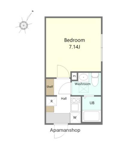 AGRANDE ODAKYU-SAGAMIHARAⅢ(1K/2階)の間取り写真