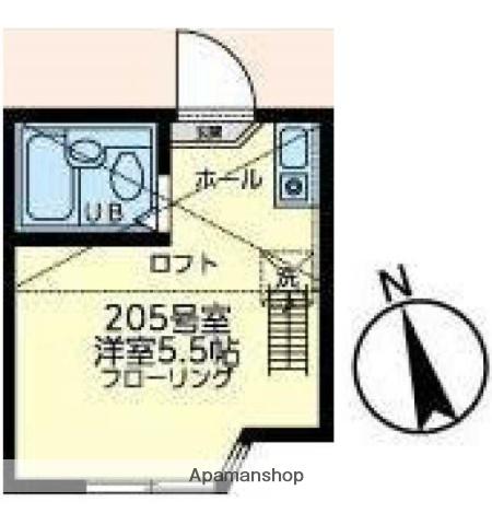 ユナイト南太田ケリースレーター(ワンルーム/2階)の間取り写真