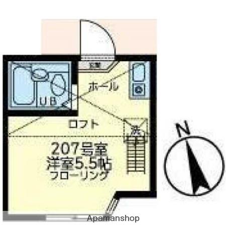ユナイト南太田ケリースレーター(ワンルーム/2階)の間取り写真