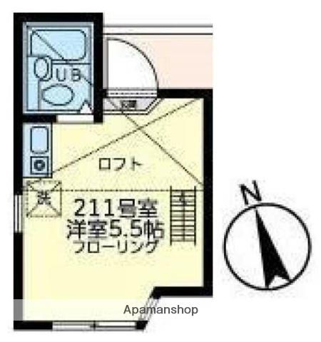 ユナイト南太田ケリースレーター(ワンルーム/2階)の間取り写真