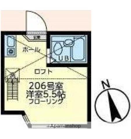 ユナイト南太田ケリースレーター(ワンルーム/2階)の間取り写真