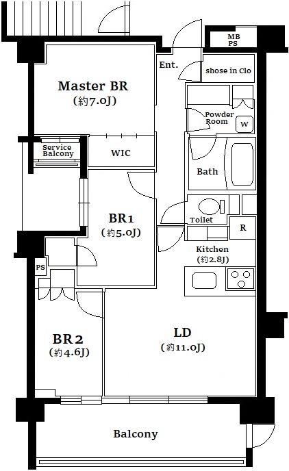 プレシス横濱紅葉坂(3LDK/7階)の間取り写真