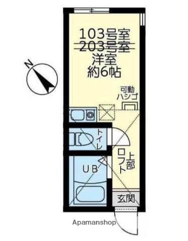 ユナイト四谷フォンターナ(ワンルーム/1階)の間取り写真