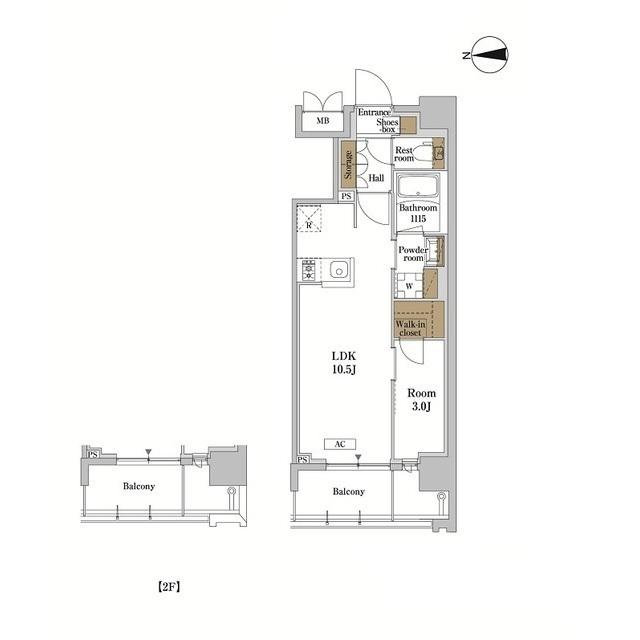 RJRプレシア蒲田(1LDK/6階)の間取り写真