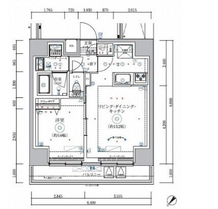 RELUXIA伊勢佐木長者町(1LDK/8階)の間取り写真