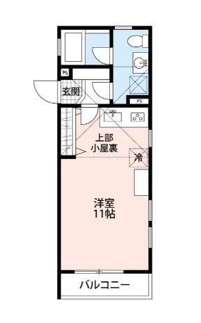 スカイコート(1K/1階)の間取り写真