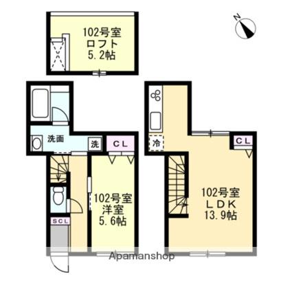 ベイルーム横浜日吉(1LDK/1階)の間取り写真