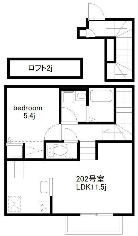 メイ・ガーデン(1LDK/2階)の間取り写真