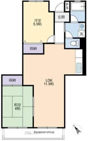 ハイツファミリエ(2LDK/2階)の間取り写真