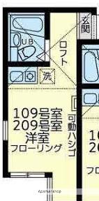 ユナイトエルリンガー(ワンルーム/2階)の間取り写真