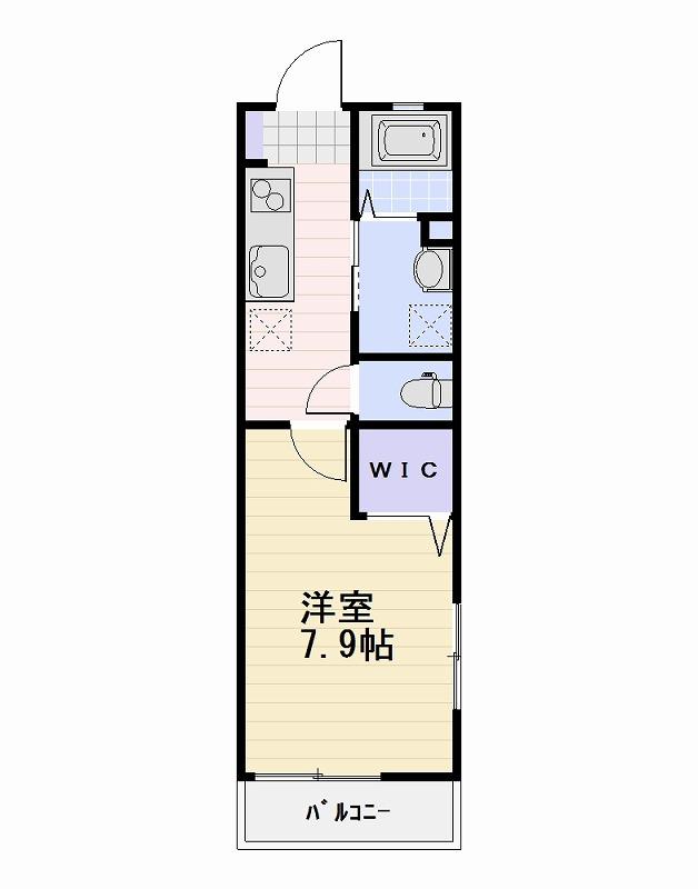 ブルースカイ湘南(1K/3階)の間取り写真