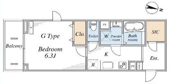 リブリ・西横浜2(1K/2階)の間取り写真