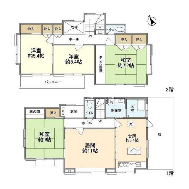 京浜急行電鉄本線 杉田駅(神奈川) 徒歩7分 2階建 築44年(4LDK)の間取り写真