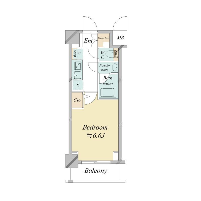 ドゥーエ新横浜(1K/8階)の間取り写真