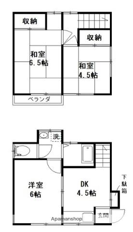 相模鉄道本線 天王町駅 徒歩4分 2階建 築44年(3DK)の間取り写真