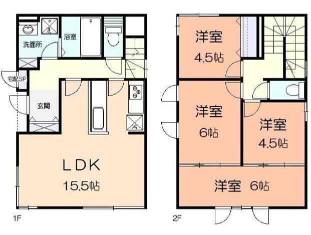 東急田園都市線 梶が谷駅 バス乗車時間：9分 野川坂上バス停で下車 徒歩6分 2階建 築1年(4LDK)の間取り写真