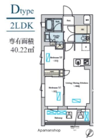 BRILLIA IST 洗足池の杜(2LDK/2階)の間取り写真
