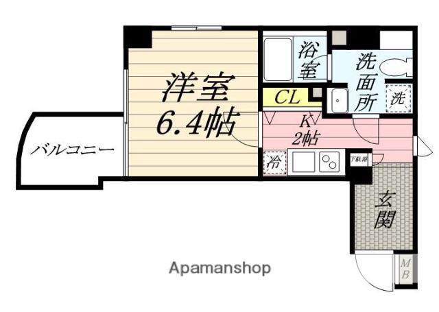 マーレ横浜白金(1K/6階)の間取り写真