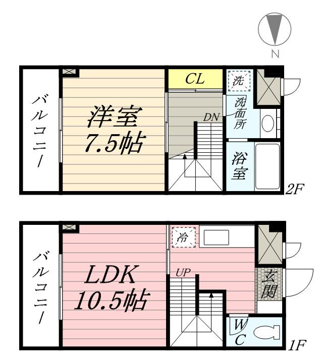 リブイル(1LDK/2階)の間取り写真