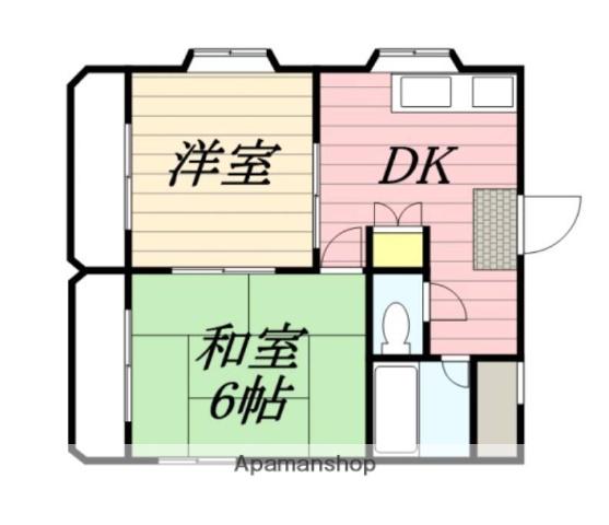 ジュネパレス平塚第03(2DK/3階)の間取り写真