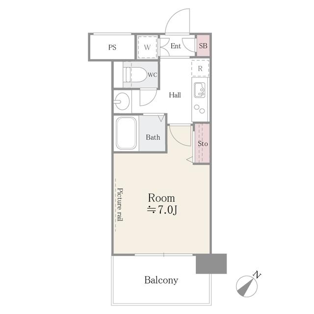 アルテーヌ新横浜(1K/7階)の間取り写真