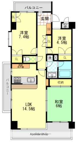 シェリーヒルズ横浜 9階階 間取り