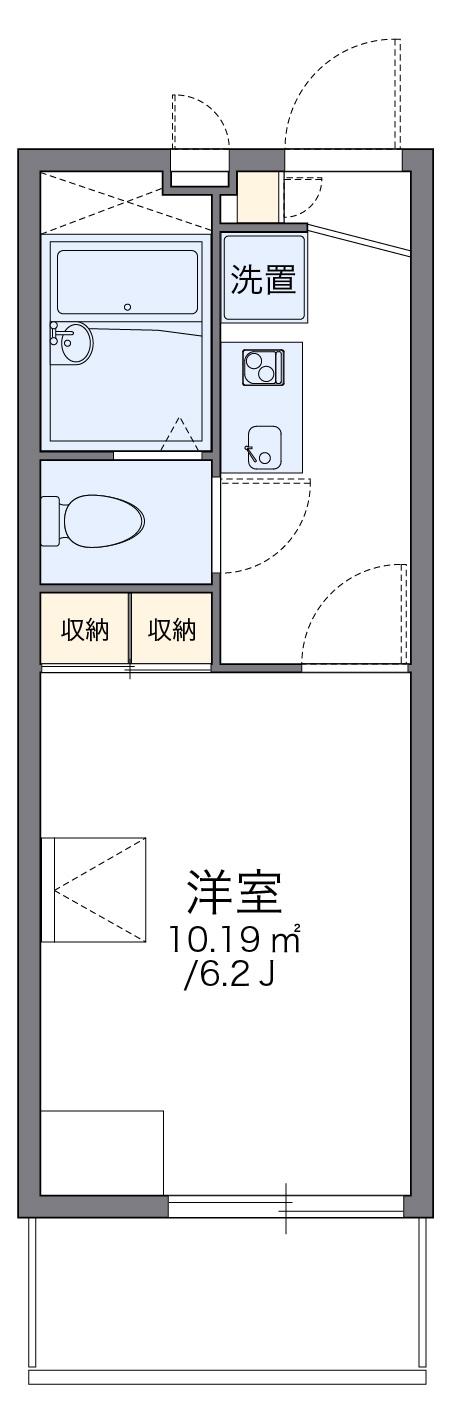 レオパレスソレイユⅡ(1K/1階)の間取り写真