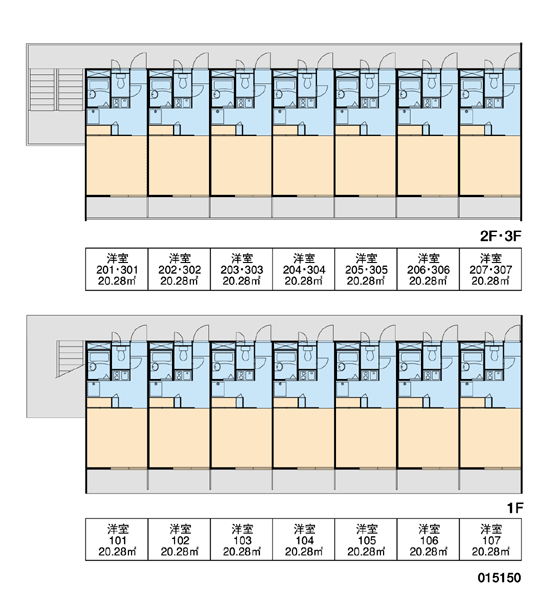 レオパレスフレッシュⅢ(1K/1階)の間取り写真