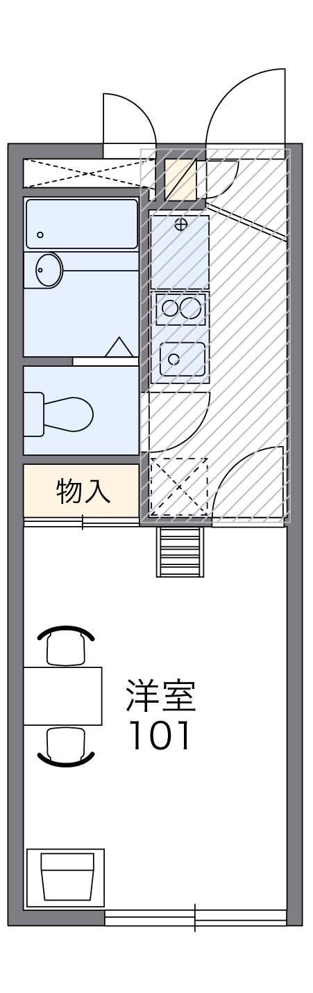 レオパレスメルベーユ 1階階 間取り
