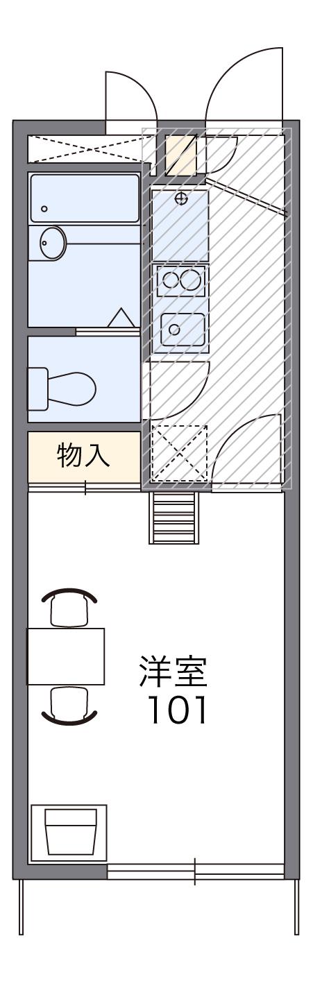 レオパレスカメリア五番館(1K/1階)の間取り写真