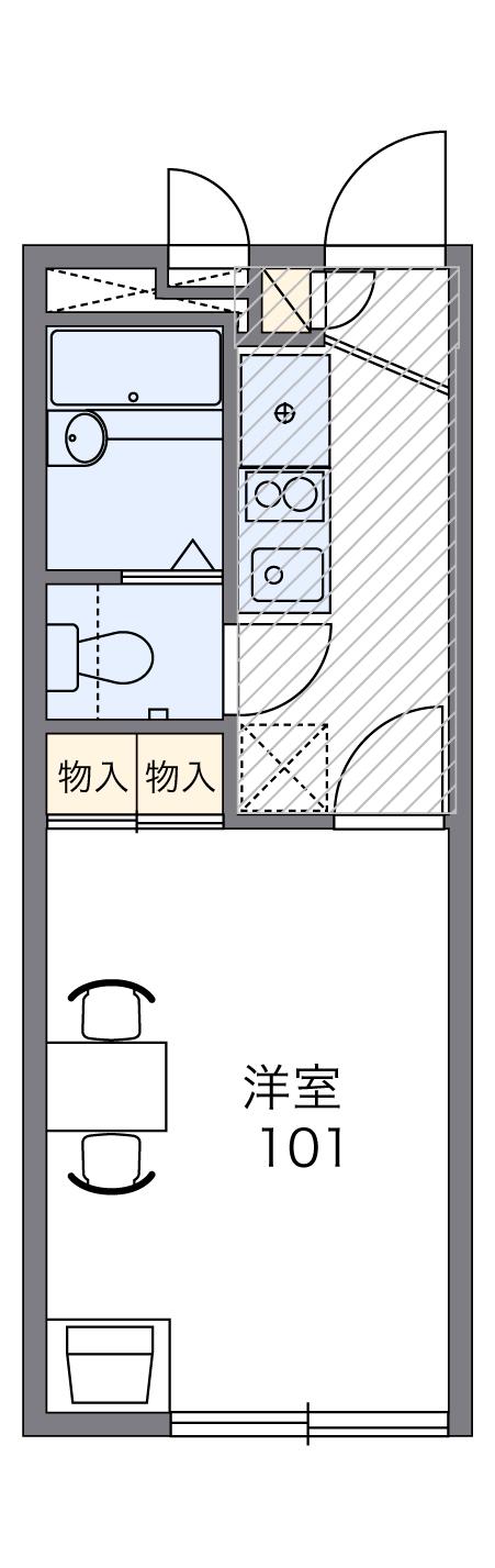 レオパレスエース(1K/1階)の間取り写真