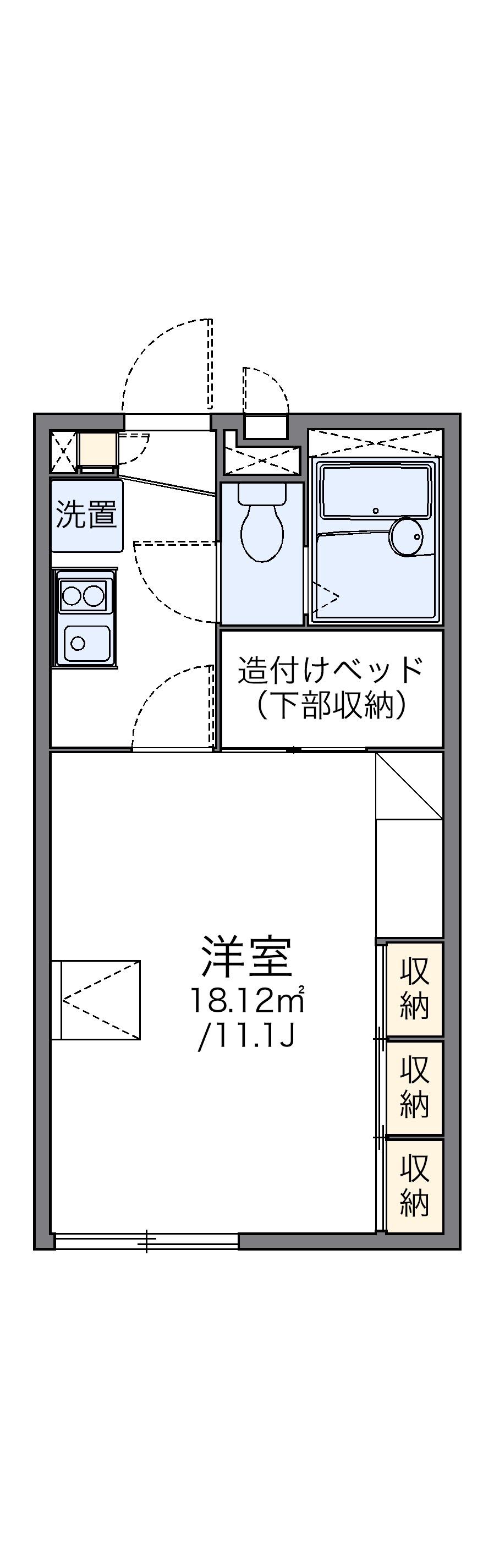 レオパレス広貴B(1K/2階)の間取り写真