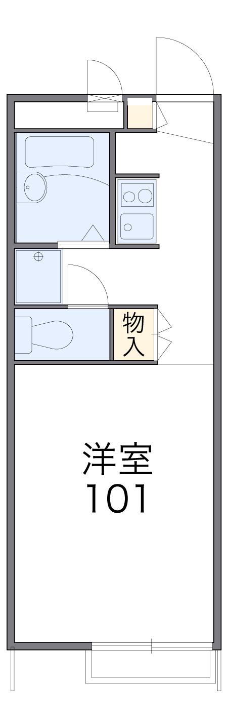 レオパレスハピネス(1K/2階)の間取り写真