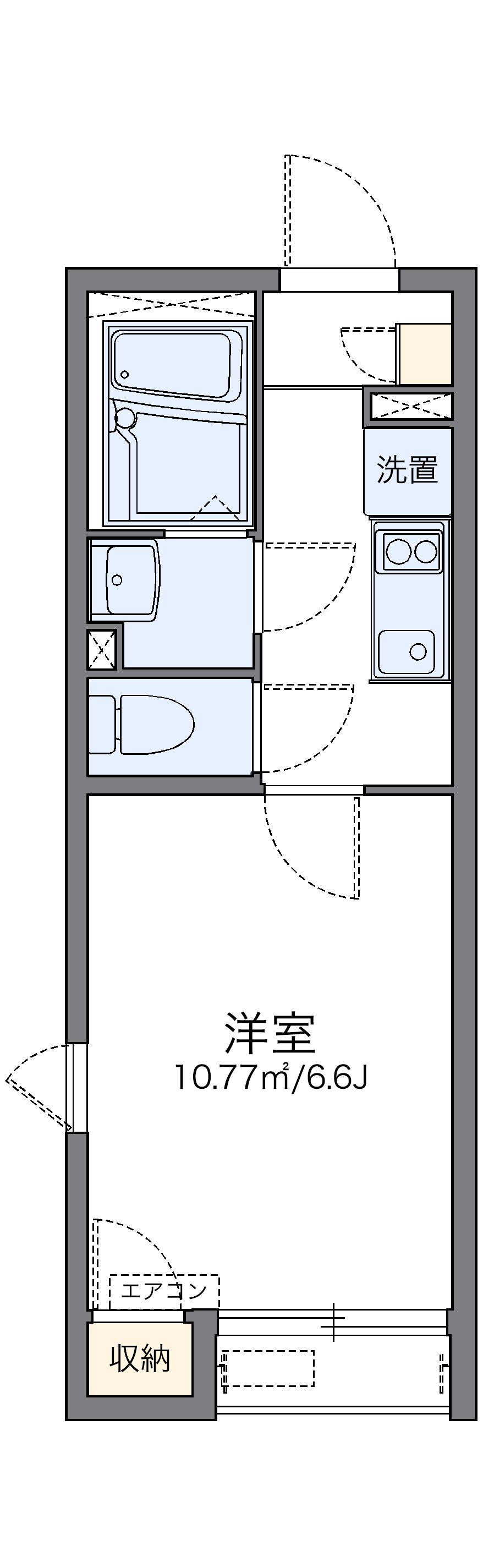 レオネクストラ ガレ(1K/2階)の間取り写真