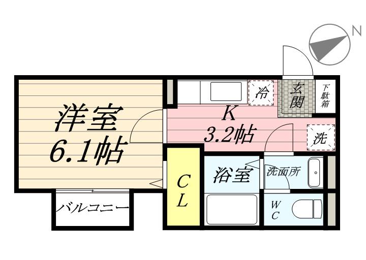 セピアコート(1K/1階)の間取り写真