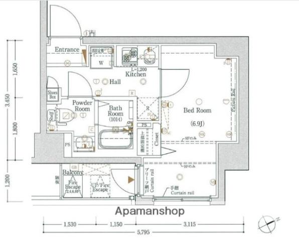 LOG桜木町(1K/2階)の間取り写真