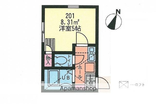 G・Aヒルズ東白楽(1K/2階)の間取り写真