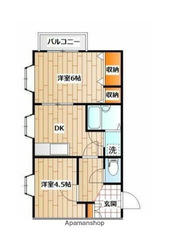 ポンヌフ菊名(2DK/3階)の間取り写真