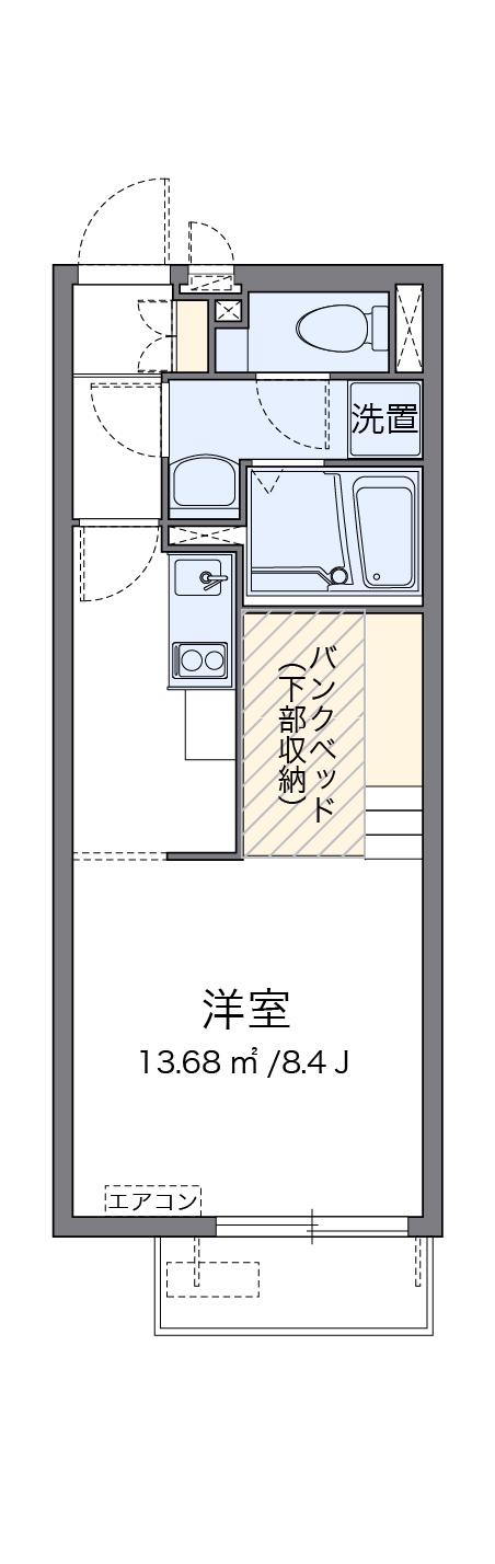 レオネクストスマイルタウンⅡ(ワンルーム/2階)の間取り写真