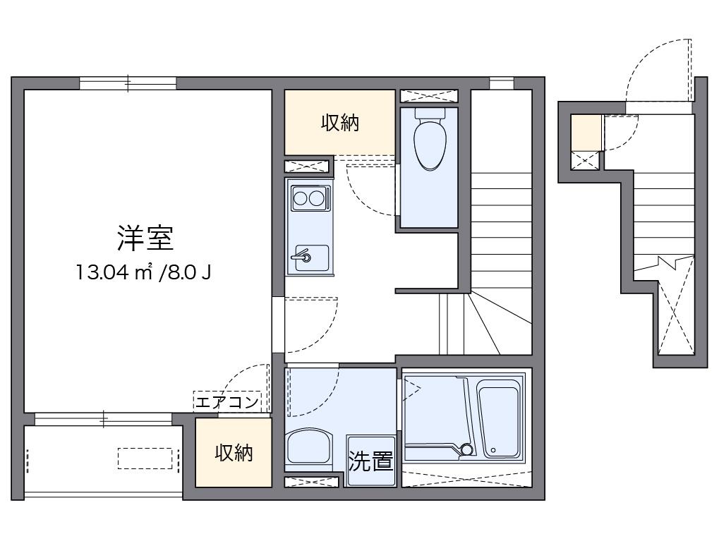 クレイノフェリーチェ大蔵(1K/2階)の間取り写真