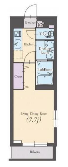 ツインズ(1K/1階)の間取り写真