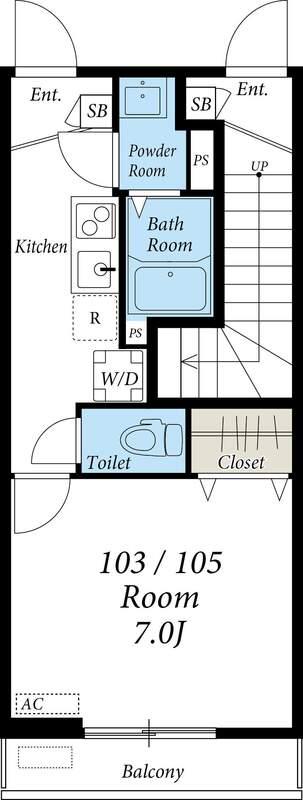 リブリ・アルモ(1K/1階)の間取り写真