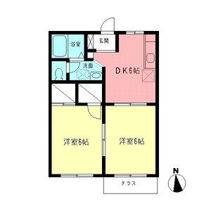 グリーンコーポ花の里2(2DK/1階)の間取り写真