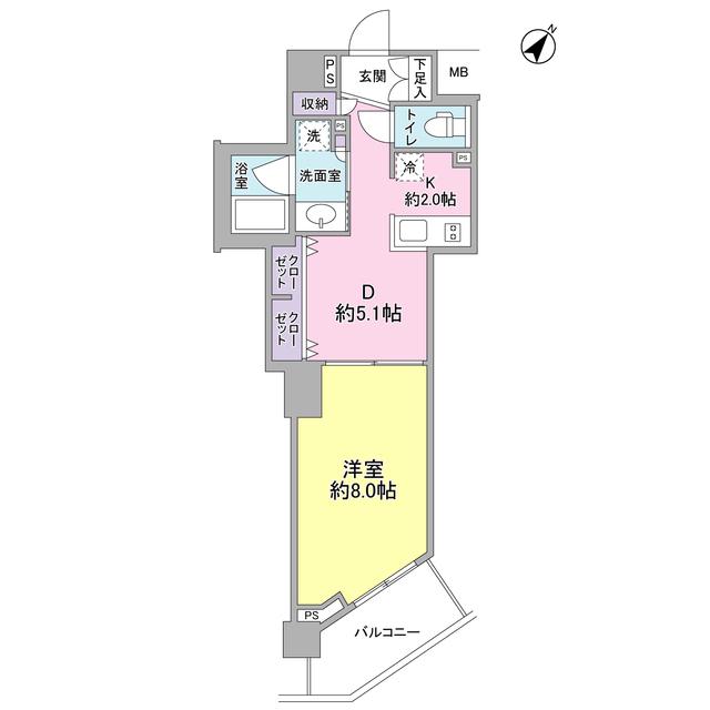 スタイリオ中延駅前(1DK/6階)の間取り写真