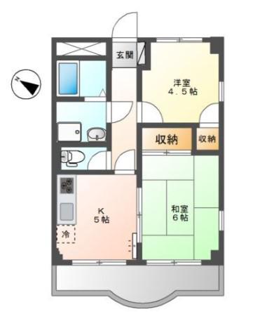 グレイス原宿(2K/2階)の間取り写真