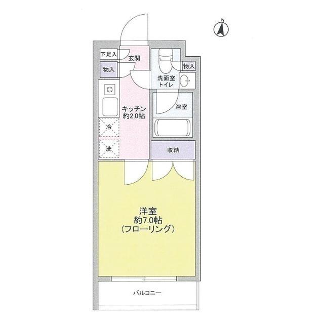 CRESCENTE・J(1K/3階)の間取り写真