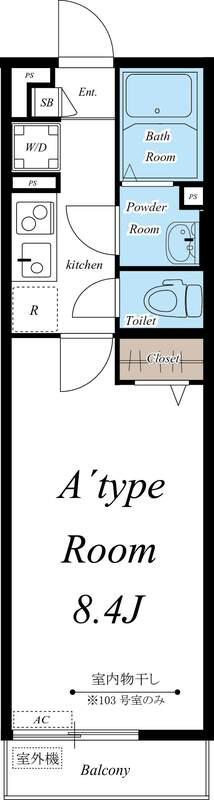リブリ・Kバレル(1K/1階)の間取り写真