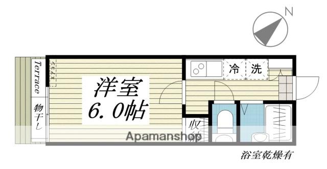 グリーンステージⅠ(1K/2階)の間取り写真